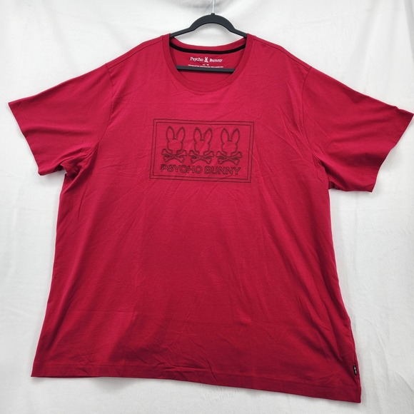 Psycho Bunny Mens 4XL Big and Tall Tacoma Graphic Tee Persian Red B9U909D200 NEW